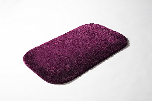 S&S-Shop Badematte 53 x 86 cm | Lila | Microfaser | super weich | Stockholm | 1 teilig | rutschfest | Badteppich | Teppich | Bad | Badezimmer