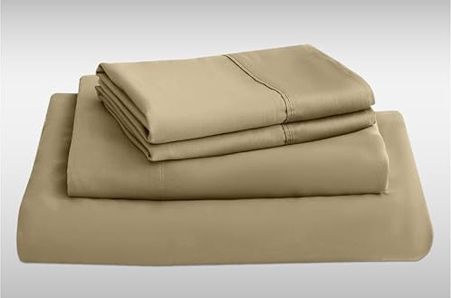 My Dreams Giza Sheets Queen-Size-Baumwoll-Bettlaken-Set, passend für bis zu 40.6 cm extra tiefe Matratzen, Träume und Giza, weiche Bettlaken – Taubraun PE