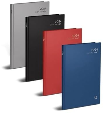 MantraRaj Taschenkalender 2024, Hardcover, Wochen- und Tagesführung, Taschenformat, Blau