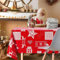 KP HOME Tischdecke Abwaschbar 250x140cm, Rot Scandi Weihnachten Lange PVC Tischdecke aus Abwischbare Vinyl für Innen & Außenbereich Wachstuchtischdecke mit Rentier Muster passend für 8-Personen-Tisch