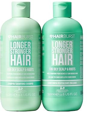 HAIR BURST Shampoo & Conditioner Set für fettiges Haar – Haarpflegeroutine für Frauen, frei von Parabenen, Silikonen & SLS, mit Zink, Ananas-Extrakt & Weizenprotein (2 x 350 ml)