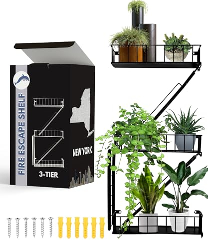 VERSATILE KAS Fire Escape Shelf Fire Escape Wandregal Schmuckregal Display Wand Actionfigur Regal Figur Display Regal Superhelden-Display Schwebende Treppe New York Wandleiter Firescape (3-stöckig)