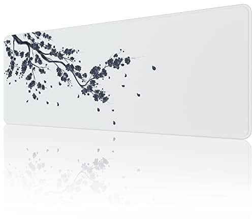 EFISH Giapponese Plum Blossoms Mouse Pad (800×300×3MM) Tappetino per mouse esteso di grandi dimensioni,bordi cuciti Tappetino per mouse,Base in gomma antiscivolo,Tappetino per mouse da gioco