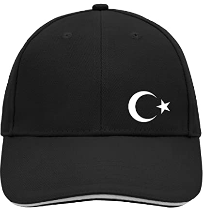 Huuraa Cappy Mütze Türkei Halbmond und Stern Geschenk Black/Light Grey Türkei Präsent
