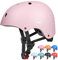 XJD Fahrradhelm Kinder Jugend Kinderhelm Einstellbare Skateboard Helm Skaterhelm für Fahrrad Skateboard Scooter Roller Kinderfahrradhelm für 3-13 Alt Mädchen und Jungen (S: 51-54 cm, Rosa Lila)