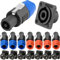 Xiatiaosann NL4FC for Speakon Connector 4 Pole Audio Male Plug Female Panel Mount Socket Speaker Twist Lock Adapter for Neutrik for Speakon Amplifier NL2FC NL4FX NLT4X NL4FC NA4LJ NA4LJX, 16 Pcs