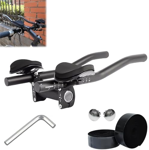 HOMURY 1 Stück Fahrrad Lenkeraufsatz: Rutschfeste Aerodynamik Fahrradlenker, Fahrrad Rest Lenker TT Lenkeraufsatz Triathlon Lenker Verstellbare Fahrradstütze Lenker für Rennräder Mountainbike