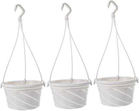 POPETPOP 6 Pièces Pot de chlorophytum Pot de Fleurs Suspendu Balcon décorations de clôture de Plantes Pot Suspendu Jardiniere Plastique Pot de Fleur Plastique Pot de Fleur Suspendu Beige