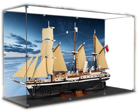 Acrylic Display Box for Lego 10335 Endurance Expedition Ship Protect Series, Gift Dust Storage Display Box (Not Include The Building Blocks) (Painted Background)