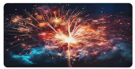 Explosion fyrverkeri skrivbordsdyna med halkfri vattentät gummibas stor utökad spelmusmatta 80 x 30 cm stora musmattor skrivbordsmatta för skrivbord kontor hem laptop blotter
