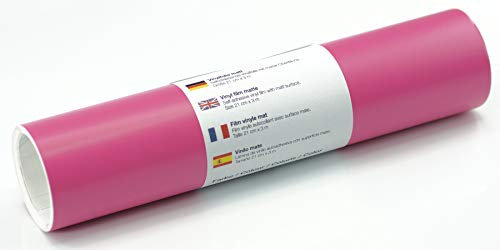 Selbstklebende Wandtattoo-/ Plotterfolie Vinylfolie matt 21 cm x 3 m, Farbe:341 Pink