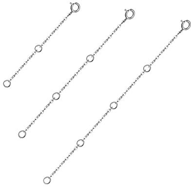 WINNICACA S925 Sterling Silber Kettenverlängerung Halskette Extender Armband Extender Ketten für Schmuckherstellung, Kettenverlängerung 3-Piece-Set