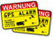 2er Set Hinweis-Aufkleber GPS Alarm Tracking System I 6 x 4 cm innenklebend I Achtung Warnung GPS alarm-gesichert Wohnmobil Wohnwagen I hin438