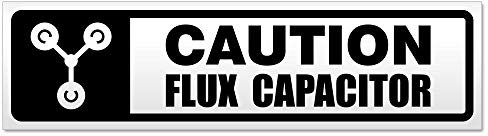 Kiwistar Flux Capacitor Caution Magnetschild Schild magnetisch - 20cm Schwarz - Magnetfolie für Auto PKW Kfz