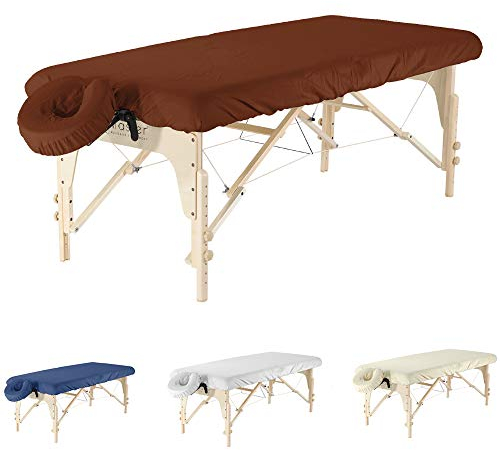 Massageliegenbezug Set Aus Mikrofaser Für Die Massageliege Und Kopfstütze Massagebank Bezug 216x88 cm Mit Kopfstützbezug 33x33 cm Spannbezug Für Massage (Braun)