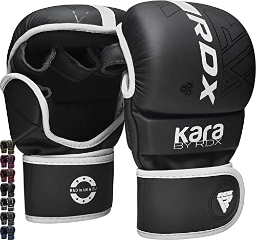 RDX MMA Handschuhe für Kampfsport Grappling Training, Maya Hide Leder Kara Sparring Handschuhe, Punchinghandschuhe für Muay Thai, Kickboxen, Freefight, Boxsack Gloves (MEHRWEG)