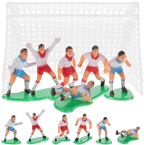 18pcs Football Game Theme Cake Decor Birthday Cake Ornaments Cute Soccer Player Figures for Parties Design for Photo Props and Festive Celebrations