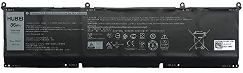 69KF2 8FCTC 08FCTC 70N2F 070N2F Batterie de Rechange pour Ordinateur Portable Dell XPS 15 9500 Precision 550 M15 R3 R4 M17 R3 R4 Series (11,4 V 86 Wh 7167 mAh)