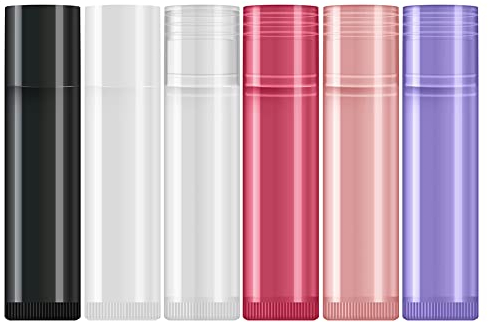 JIHUOO 20 Stück 5ML Bunte Leer Kunststoff Lippenpflegestift Rohre Lippenbalsam Behälter Lippenstift Hülsen Tubes Lippenstifthülsen