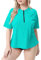 Halcurt Womens Half Zip Rash Guards Schwimmshirt Kurzarm Uv Badeanzug Top 2X