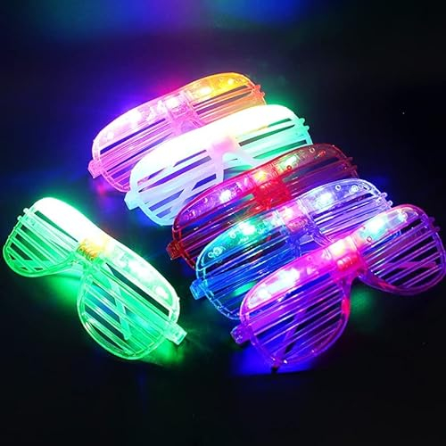 ZHONGGEMEI 10 pack Party Flashing Glasses-Futuristic LED Glasses ,5 Colours for Festival Dance Rave Party