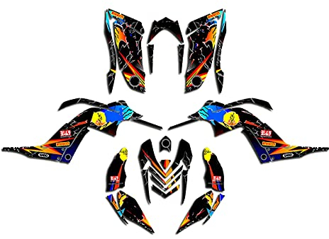 JZHYF Grafikaufkleber für Ya-ma-ha Raptor 700R YFM700 2006 2007 2008 2009 2010 2011 2012 ATV Tank Pad Aufkleber (Größe: 1)