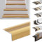 KARAT Profilo per bordi per scale in alluminio, lunghezza 90 cm, 1 pezzo con viti e tasselli, preforato a forma di L, profilo angolare 36 mm larghezza x 17 mm altezza (oro) Glory