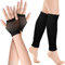 SATINIOR Elastische Neon Beinstulpen und Netzhandschuhe Set 80er Jahre Kostüm Zubehör (Schwarz)
