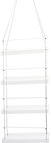 Clear Hanging Wall Shelves with Rope, Window Plant Shelf, Plastic Storage Shelf Plant Display, Acrylic Indoor Floating Plant Storage Holders for Living Room Kitchen, Bathroom Over The Toilet(4 layers)