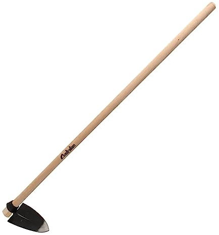 La zappa Dreieckige Hacke Landwirtschaft Werkzeug für die Bodenbearbeitung aus geschmiedetem Stahl mit Holzgriff (140 cm 600 g)