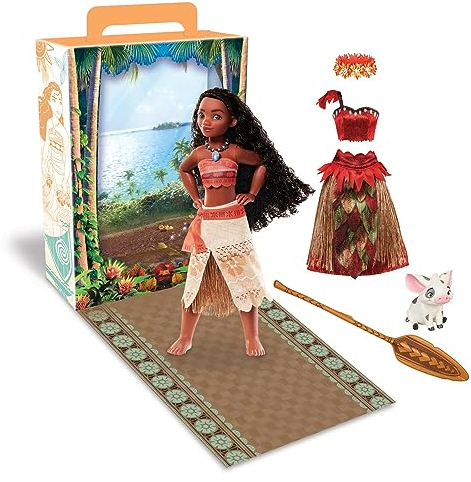Disney Store Offizielle Prinzessin Story Puppe (Moana) 27,9 cm, inklusive Malbuch und zusätzlichem Kleid, Prinzessinnen-Puppe im klassischen Outfit, Prinzessinnen-Spielzeug für Mädchen