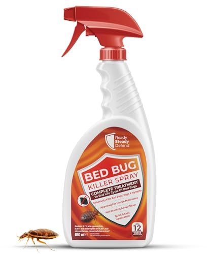Bed Bug Killer Spray 650ml | for Bed Bugs, Eggs, Nymphs and Larvae | Complete Treatment | Spray for Mattresses, Bedding & Carpets | Non-Staining & Low Odour, Quick & Easy Application