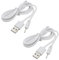 eMagTech 2pcs USB DC Charger Cable Compatible with Huion P80/GT-P80/PF150/Q11K V1/ UGEE M708/2150 Drawing Pen Tablet Pen DC 2.0mm Device Charging Cable White 1M