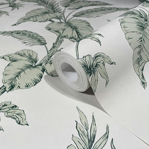 marburg Tapete Grau Beige Floral Muster Natur für Wohnzimmer Schlafzimmer Küche MADE IN GERMANY 10,05 x 0,53m
