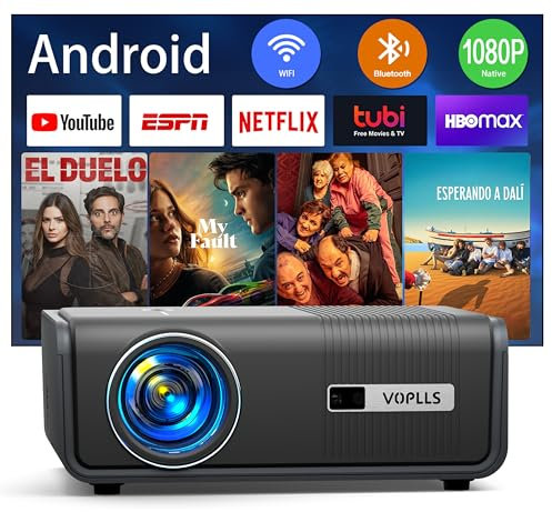 [Android TV & Auto Focus/Keystone] 5G WiFi Bluetooth Projector,