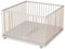 Sämann Laufstall Baby mit 3 Schlupfsprossen | TÜV geprüft | stufenlos höhenverstellbar | Laufgitter Premium | Babybett aus Holz | Krabbelgitter (weiß/natur, 120x120 cm)