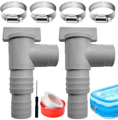 Válvula de Cierre para Piscinas,2Pcs Conexión de Manguera de 32 mm, Manguera de Piscina 32, Válvula de Cierre, Tubo de PVC de 32 mm, Doble Dividida para Piscina y Mantenimiento de Bomba (A)