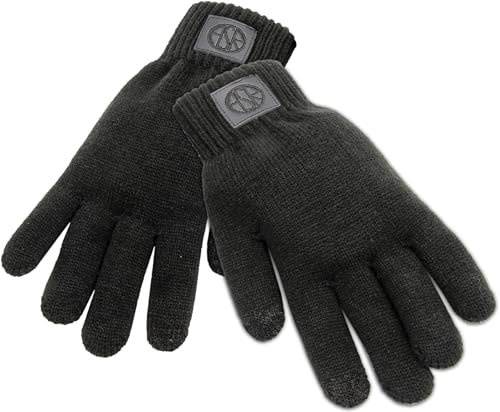 AS Roma IMMA ASR LEATHER PATCH KNITTED GLOVES - BLACK