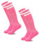 HYCLES 1/2 Paia di Calzini Calcio Bambini Calzini Sportivi Scuola Lunghi Calcio Calzini Traspirante Elastici per Ragazze Ragazzi di 3-13 Anni, 03# Rosa*2, 7-13 Anni