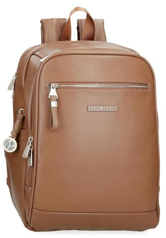 Pepe Jeans Elia Mochila para Portátil Marrón 25x37x10 cms Piel sintética 9,25L by Joumma Bags