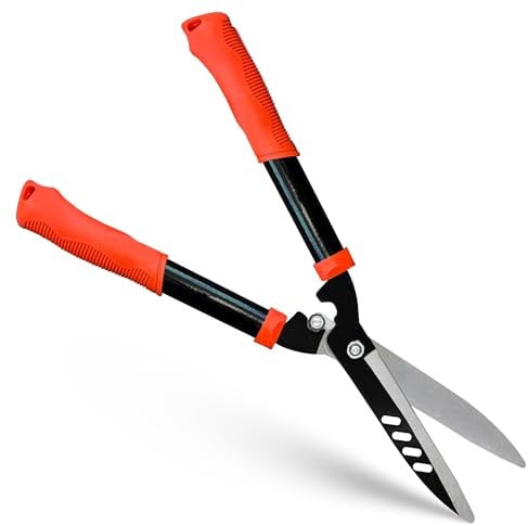 G4GADGET 21 Hedge Shears with 10 Carbon Steel Blades – Heavy Duty Garden Shears for Grass, Shrubs & Hedges – Rust Resistant, Anti-Slip Grip, Lightweight Trimmer for Precise Cutting