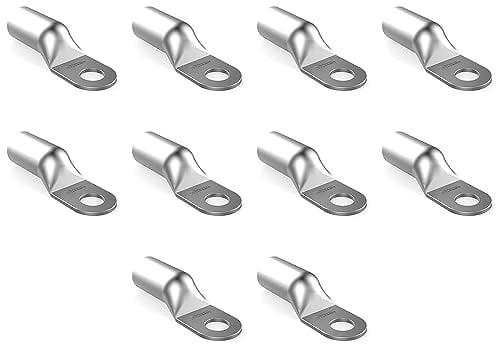 AUPROTEC 10x Capicorda di Potenza 50 mm² Ø foro M10 Connettori non isolati SC Capocorda nudo Rame Stagnato Terminali per Cavi Fili Elettrici