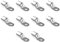 AUPROTEC 10x Capicorda di Potenza 50 mm² Ø foro M10 Connettori non isolati SC Capocorda nudo Rame Stagnato Terminali per Cavi Fili Elettrici