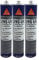 Sikaflex 295 Lot de 3 flacons de colle pour vitres en plastique résistant aux UV Noir 300 ml