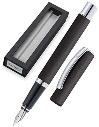ONLINE Füller Vision Schwarz I Eleganter Füllfederhalter mit Iridium-Feder fein I Füllhalter aus Aluminium für Standard-Tintenpatronen & Konverter I in Geschenkbox