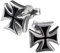 viva-adorno 1 Paar Herren Ohrringe Ohrstecker 925 Silber Eisernes Kreuz Z395