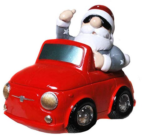 Unbekannt Spardose Cooler Weihnachtsmann im Auto mit Schraubverschluß