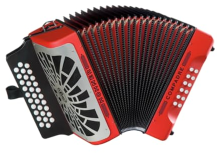 Akkordeon Diat Knöpfe Hohner Chromatisches Klavier-Akkordeon Compaddy FBBEB Rot Silver Grill.
