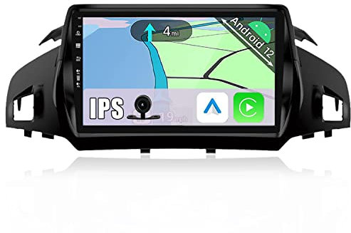 YUNTX Android 14 Autoradio für Ford Kuga Escape C-max(2013-2017)-[Integriertes CarPlay/Android Auto/GPS]-9”IPS 2.5D Touchscreen-Kostenlose Kamera-DAB/Lenkradsteuerung/MirrorLink/Bluetooth 5.0/WiFi