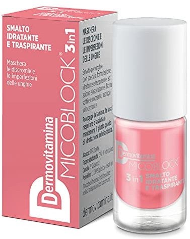 Dermovitamina Micoblock 3in1 Smalto Onicomicosi - Rosa Chiaro - Smalto Curativo per Unghie - Tratta i Micosi Unghie Piedi - Rinforzante Unghie - 16 Colorazioni Disponibili - 5 ml